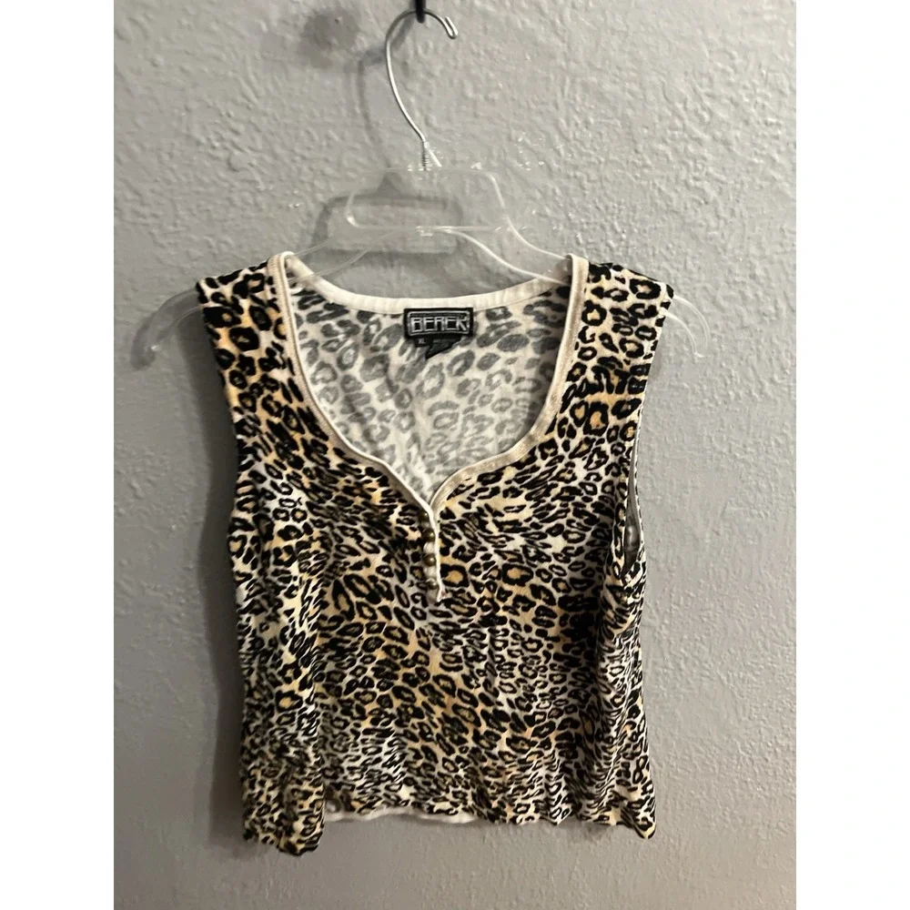 Women Animal Berek Size XL ‎ Pullover Sweater 1/4 Button